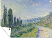 Tuinposter - Tuindoek - Tuinposters buiten - De weg naar Vétheuil - Schilderij van Claude Monet - 120x90 cm - Tuin
