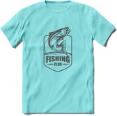 Fishing - Vissen T-Shirt | Grappig Verjaardag Vis Hobby Cadeau Shirt | Dames - Heren - Unisex | Tshirt Hengelsport Kleding Kado - Licht Blauw - XL