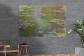 Muurdecoratie Water lily pond - schilderij van Claude Monet - 180x120 cm - Tuinposter - Tuindoek - Buitenposter