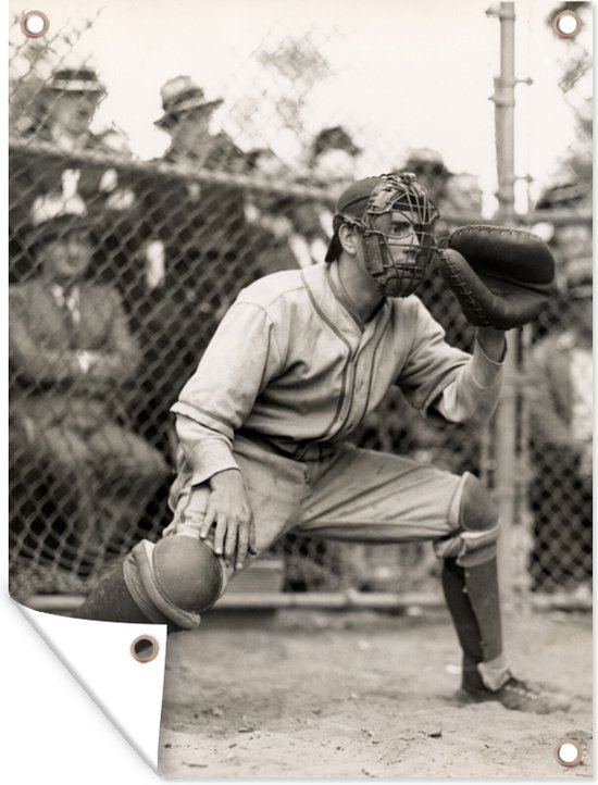 Poster Vintage Joueur De Baseball - Impression Sur Toile 30 X 45 Cm - Déco Murale Chambre, Bureau, Salon