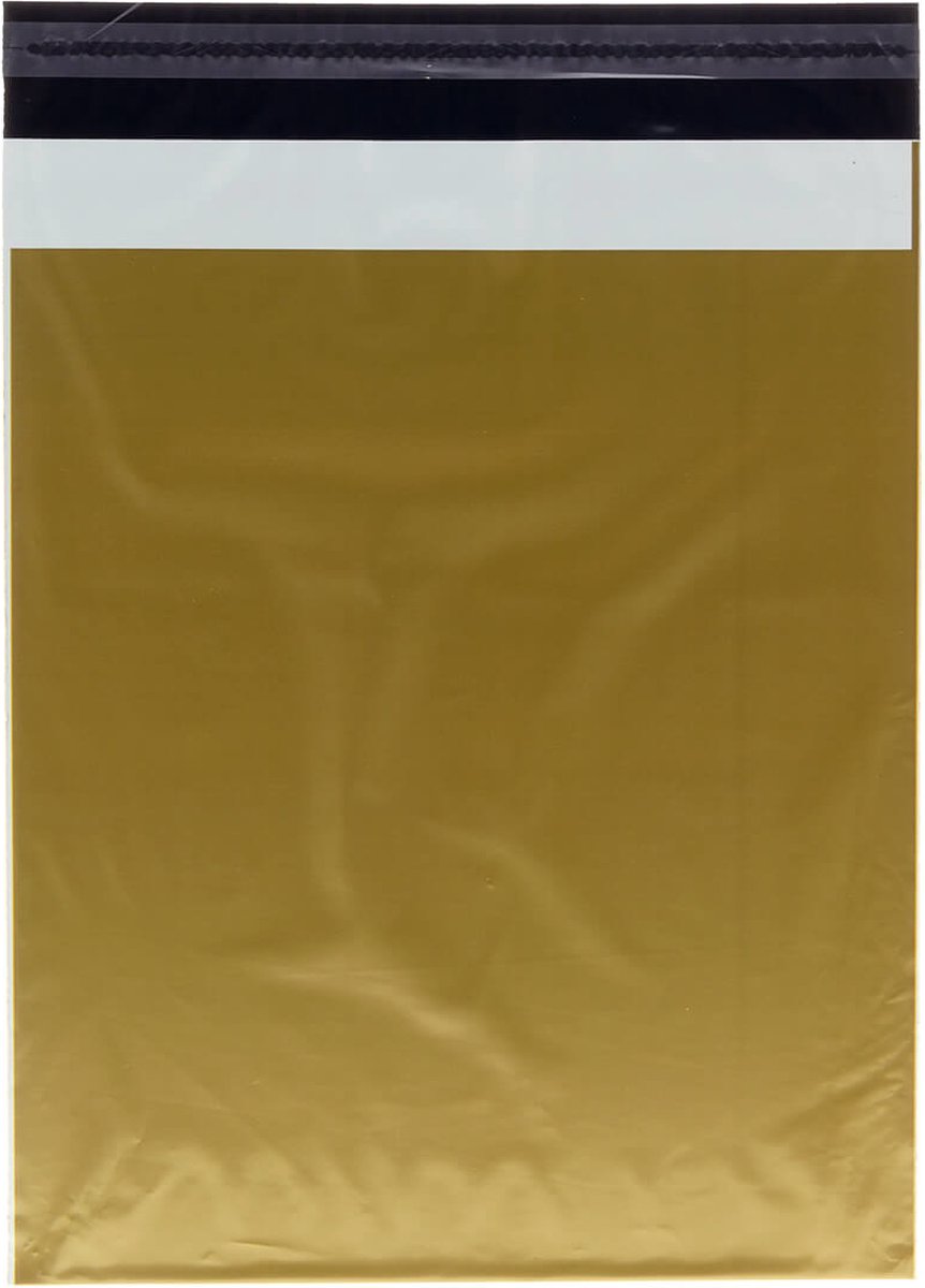 Verzendzakken voor Kleding - 100 stuks - 33.5x43cm - Goud Verzendzakken Webshop - Verzendzakken plastic met plakstrip