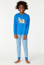 Woody Jongens-Heren Pyjama midden blauw - maat 164/14J