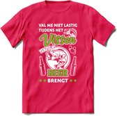 Val Me Niet Lastig Tijdens Het Vissen T-Shirt | Groen | Grappig Verjaardag Vis Hobby Cadeau Shirt | Dames - Heren - Unisex | Tshirt Hengelsport Kleding Kado - Roze - S