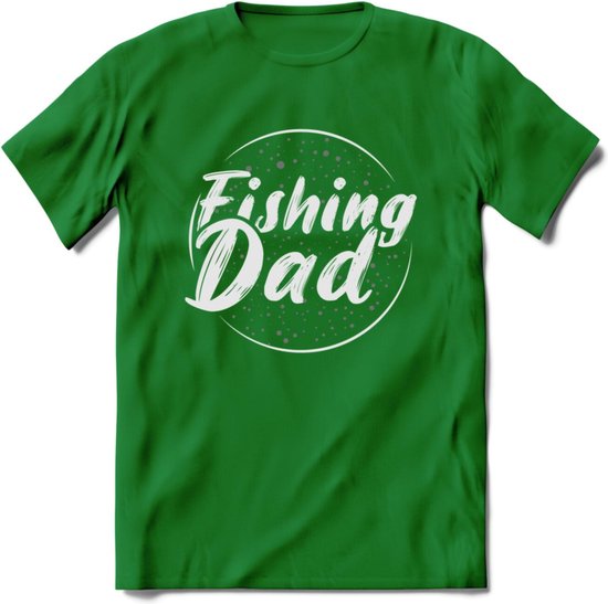 Fishing Dad - Vissen T-Shirt | Zilver | Grappig Verjaardag Vis Hobby Cadeau Shirt | Dames - Heren - Unisex | Tshirt Hengelsport Kleding Kado - Donker Groen - 3XL
