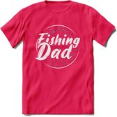 Fishing Dad - Vissen T-Shirt | Blauw | Grappig Verjaardag Vis Hobby Cadeau Shirt | Dames - Heren - Unisex | Tshirt Hengelsport Kleding Kado - Roze - S