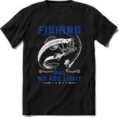 Fishing Has No Age Limit - Vissen T-Shirt | Blauw | Grappig Verjaardag Vis Hobby Cadeau Shirt | Dames - Heren - Unisex | Tshirt Hengelsport Kleding Kado - Zwart - L