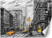 Trend24 - Behang - New York Taxi - Behangpapier - Fotobehang - Behang Woonkamer - 150x105 cm - Incl. behanglijm