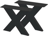 BAER | Tafelpoten | X poten | Set | Zwarte staal|  40 cm | koker 10 x 4