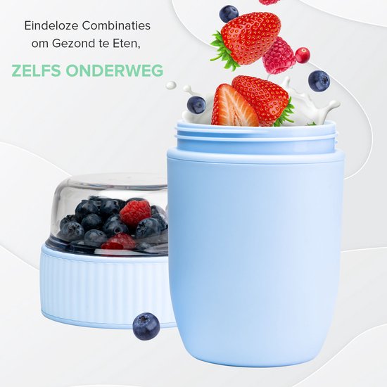 Coninx Bol Muesli A Emporter | Pot Yaourt to go | Bleu