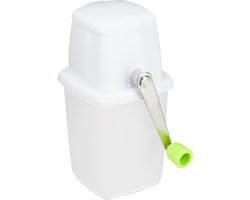 ijscrusher handmatig - ijs vermaler - zwengel - bar accessoire - zonder stroom - roestvrij - wit-groen