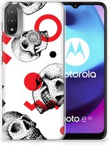 GSM Hoesje Motorola Moto E20 | E40 TPU Bumper Skull Red