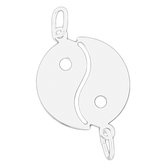 Vriendschapshartje® Yin Yang zilveren breekplaatje - hart hanger - breekhart