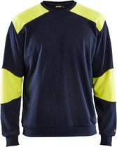 Blaklader Vlamvertragend sweatshirt 3458-1762 - Marine/High Vis Geel - XXL