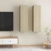 Decoways - Tv-meubelen 2 stuks 30,5x30x110cm spaanplaat sonoma eikenkleurig