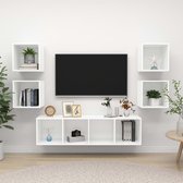 Decoways - 5-delige Tv-meubelset spaanplaat wit