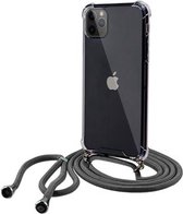 LuxeBass Hoesje geschikt voor iPhone 11 Pro Max Koord | iPhone cover met Koord | Phone Cover with Lanyard | Iphone Telefoonhoesje met Koord | iPhone Pro Max Lanyard | Zwarte Koord