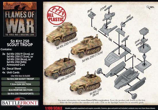 Thumbnail van een extra afbeelding van het spel Sd Kfz 250 Scout Troop (Plastic)