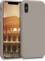 kwmobile telefoonhoesje voor Apple iPhone XS - Hoesje met siliconen coating - Smartphone case in taupe