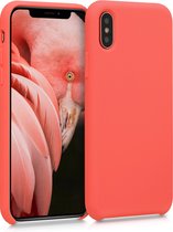 kwmobile telefoonhoesje voor Apple iPhone XS Max - Hoesje met siliconen coating - Smartphone case in levendig koraal