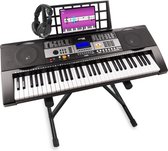 Keyboard - MAX KB3 keyboard piano met 61 aanslaggevoelige toetsen, trainingsfunctie, keyboardstandaard en koptelefoon