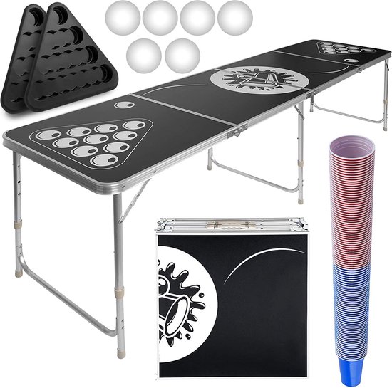 Drankspelletjes voor een camping - Beerpong set met tafel