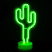 Relaxdays 1x neonlamp led - nachtlampje - tafellamp - tafeldecoratie - cactus - groen