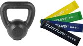 Tunturi - Fitness Set - Kettlebell 8kg - Weerstandsbanden 4 stuks