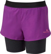 Ronhill Stride Twin Short Hardloopshort Dames Paars