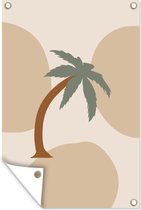 Tuindecoratie Palmboom - Pastel - Zomer - 40x60 cm - Tuinposter - Tuindoek - Buitenposter