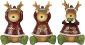 Kerstdecoratie Beeld set van 3 Rendier 18*5*9 cm Rood, Groen Kunststof Decoratief Figuur Decoratieve Accessoires Kerstdecoratie voor Binnen