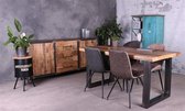 Eettafel | industrieel | mangohout | naturel | x 90 x 80(h) cm