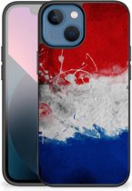 Mobiel TPU Hard Case Geschikt voor iPhone13 mini Telefoon Hoesje met Zwarte rand Nederlandse Vlag