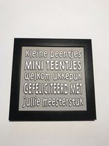 Tekstbord / Wandbord / Baby / Verjaardag / Cadeau / Woondecoratie / Grijs / Fotolijst