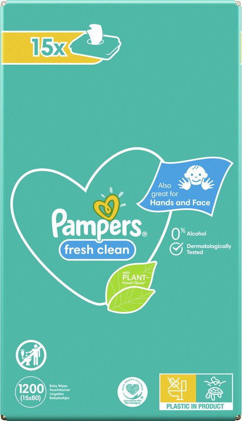 Pampers Fresh Clean Billendoekjes - 1200 doekjes - Pampers