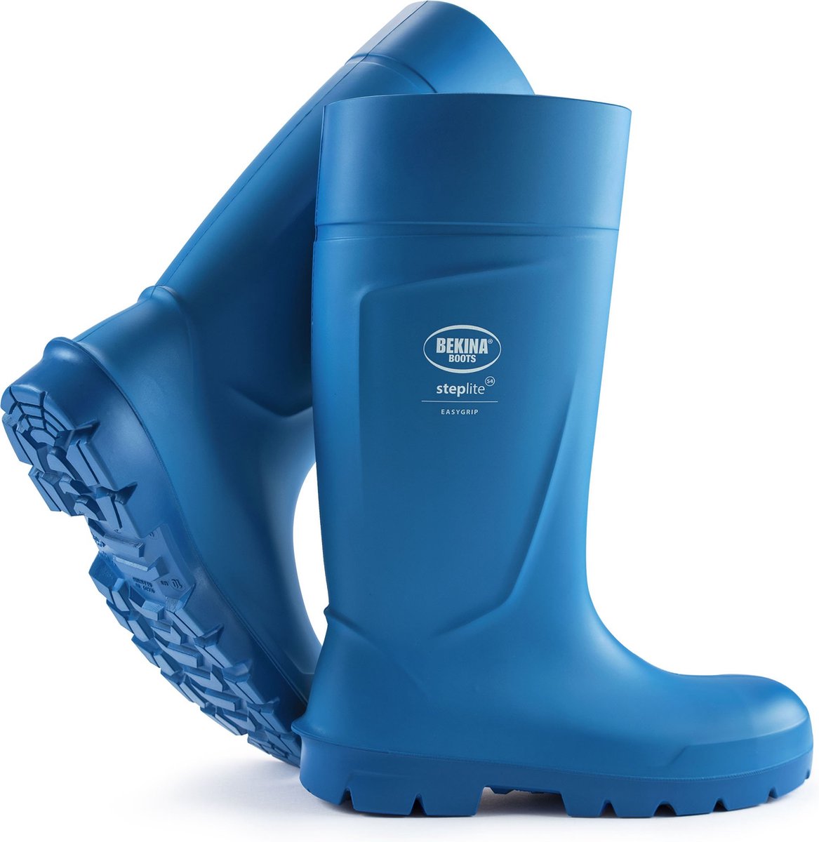 Veiligheidslaarzen voedingsindustrie voor heren en dames met stalen neus, antislip, vederlicht, bestand tegen oliën, vetten, bloed en chemische reinigingsmiddelen, isolerend tot - 20 graden, blauw, EU 48