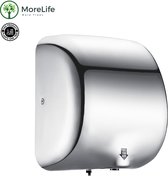 MoreLife Elektrische Handdroger - Snelle Handendroger - Roestvrij stalen Handdendroger - Handdroger voor Horeca of Particulier - Handdroger Automatisch - 1800 W - 304 RVS