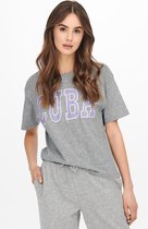 Jacqueline de Yong T-shirt Jdytulsa Life S/s Print Top Jrs 15247469 Light Grey Mela/cuba Dames Maat - XL