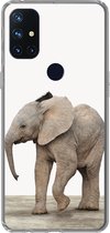 Geschikt voor OnePlus Nord N10 5G hoesje - Baby olifant - Dieren - Olifant - Kinderen - Meiden - Jongens - Siliconen Telefoonhoesje