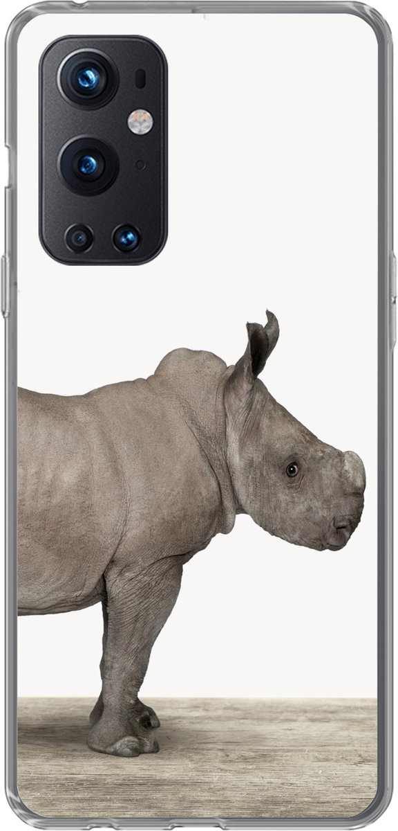 Telefoonhoesje Geschikt voor OnePlus 9 Pro hoesje - Neushoorn - Dieren - Kinderen - Jongens - Meisjes - Siliconen Telefoonhoesje Telefoonhoesje