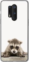Geschikt voor OnePlus 8 Pro hoesje - Wasbeer - Dieren - Kinderen - Jongens - Meisjes - Siliconen Telefoonhoesje