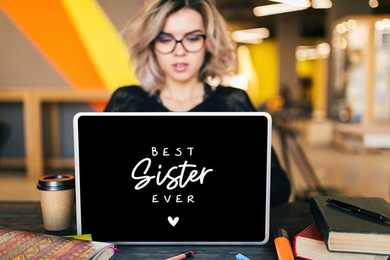 Sticker ordinateur portable - 15,6 pouces - Sister - Design - Sisters - Best sister