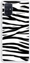 CaseCompany® - Galaxy A71 hoesje - Zebra pattern - Soft Case / Cover - Bescherming aan alle Kanten - Zijkanten Transparant - Bescherming Over de Schermrand - Back Cover