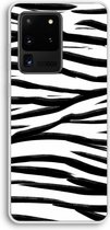 CaseCompany® - Galaxy S20 Ultra hoesje - Zebra pattern - Soft Case / Cover - Bescherming aan alle Kanten - Zijkanten Transparant - Bescherming Over de Schermrand - Back Cover