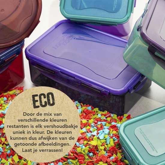 Contenants pour aliments frais Lock & Lock ECO | Boîte à lunch | Boîtes à collations - Set de 5 pièces - Rectangulaires