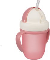 Canpol Babies MATTE PASTELS mok met opvouwbare siliconen tube 210ml- roze- 210 ml 9+ m