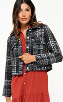 LOLALIZA Tweed blazer met grote knopen - Zwart - Maat M