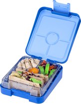 Boîte à bento Navaris - Boîte à lunch à 4 compartiments - Navaris à compartiments variables - Pour le déjeuner et les collations à l'école et au travail - Bleu foncé