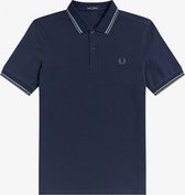 Fred Perry M3600 polo twin tipped shirt - heren polo - Dark Carbon / Ash Blue / Pistachio -  Maat: 3XL