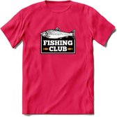 Fishing Club - Vissen T-Shirt | Grappig Verjaardag Vis Hobby Cadeau Shirt | Dames - Heren - Unisex | Tshirt Hengelsport Kleding Kado - Roze - S