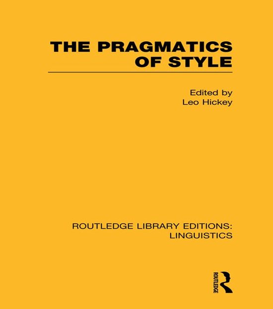The Pragmatics of Style - cover
